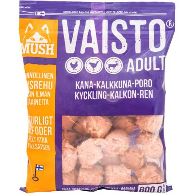 MUSH Vaisto Adult Liila Kana-Kalkkuna-Poro koiran täysravinto MUSH Vaisto Adult Liila Kana-Kalkkuna-Poro koiran täysravinto