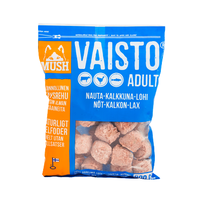 MUSH Vaisto Adult Sininen Nauta-Kalkkuna-Lohi koiran täysravinto MUSH Vaisto Adult Sininen Nauta-Kalkkuna-Lohi koiran täysravinto