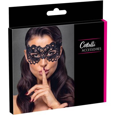 Cottelli - pitsinaamio - kirjailtu koriste - musta Cottelli - pitsinaamio - kirjailtu koriste - musta