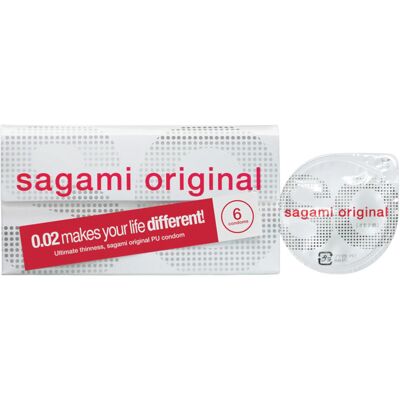 Sagami Original 0,02 Lateksiton kondomi - 6 kpl Sagami Original 0,02 Lateksiton kondomi - 6 kpl