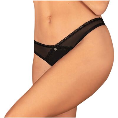 Obsessive - avoin stringit - musta - XL/XXL Obsessive - avoin stringit - musta - XL/XXL