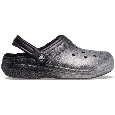 Crocs Classic Glitter-Lined Clog (unisex) - Black/Silver, 41-42 Crocs Classic Glitter-Lined Clog (unisex) - Black/Silver, 41-42