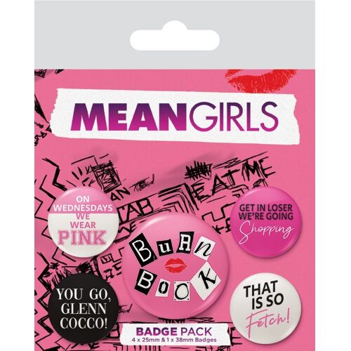 Mean Girls Burn Book Badge Set (Pack of 5)