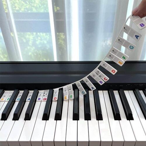 INF Irrotettavat pianon ja kosketinsoittimen etiketit 88 kosketinta Monivärinen