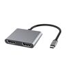 Shoppo Marte 4 in 1 Multifunction USB-C / Type-C to PD USB-C / Type-C +USB 3.0+Dual HDMI HUB Docking Station (Grey)