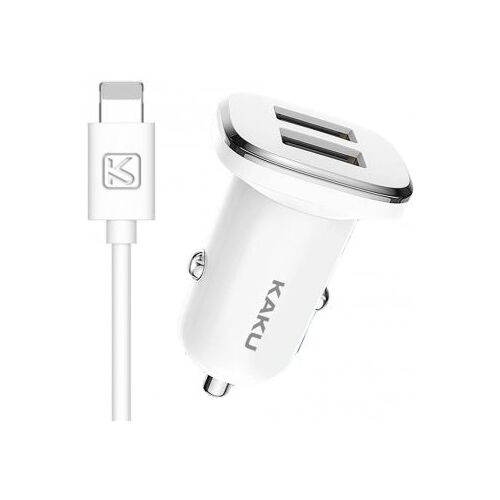 KAKU KSC-318 Car Charger 2xUSB / 2.4A + Lightning 1m