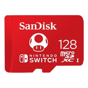 SanDisk SDSQXAO-128G-GNCZN, 128 GB, MicroSDXC, 100 MB/s, 90 MB/s, Class 3 (U3), Punainen, Valkoinen