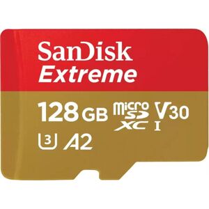 SanDisk Extreme Microsdxc 128 Gt - 190/90 Mb/s - A2 - V30 - Sda - Rescue Pro Dl 1y - Sisältää Sd-Sovittimen