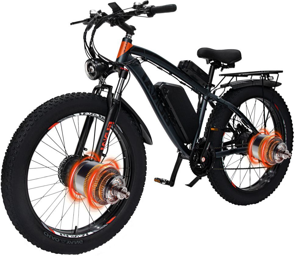 GUNAI GN88 Sähköpyörä 2000W 23Ah Dual Motor Fat E-Bike Top 50KM/H - Harmaa