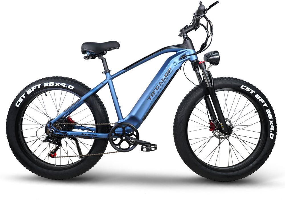 Tifgalop sähköpyörä aikuisille 26" sähköinen maastopyörä 48V 18Ah irrotettavalla akulla 1000W Fat Bike