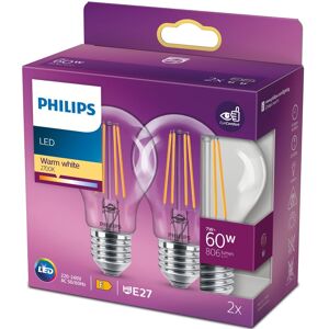 Philips 2-Pack Led E27 Normaali 7w (60w) Kirkas 806lm