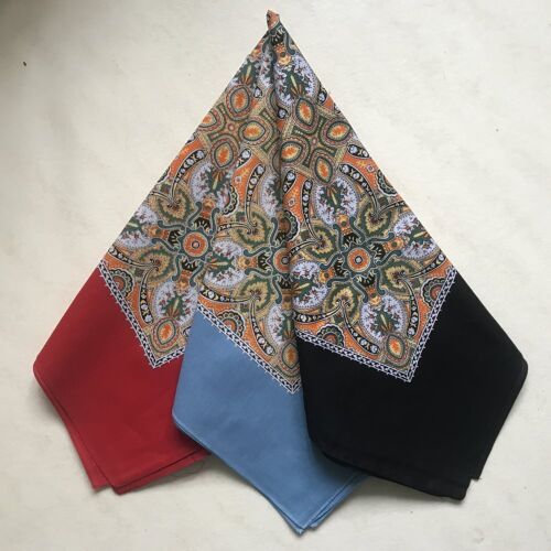 TRE-PACK Paisley Snusnäsdukar LMAINEN TOIMITUS! 3-PAKKAUS VANHAISTÄ PAISLEY NUUSKANESLILIINAT BANDANA BANDANAS FARKUT SININEN PUNAINEN SVART