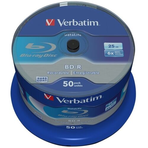 Verbatim Datalife 6x, 25 GB, BD-R, Akseli, 50 kpl