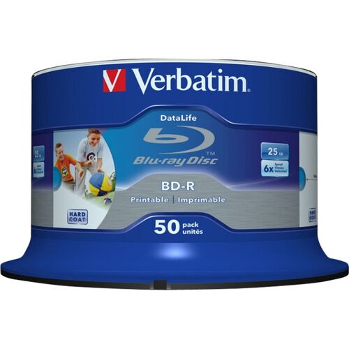 Verbatim 43812, 25 GB, BD-R, Akseli, 50 kpl