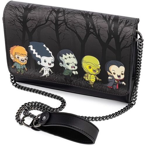 Loungefly Lf Universal Monsters Chibi Line Chain Strap Cross Body Bag