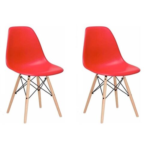 Viking OSAKA - Ruokapöydän tuoli - punainen - 2 ruokapöytätuolin sarja