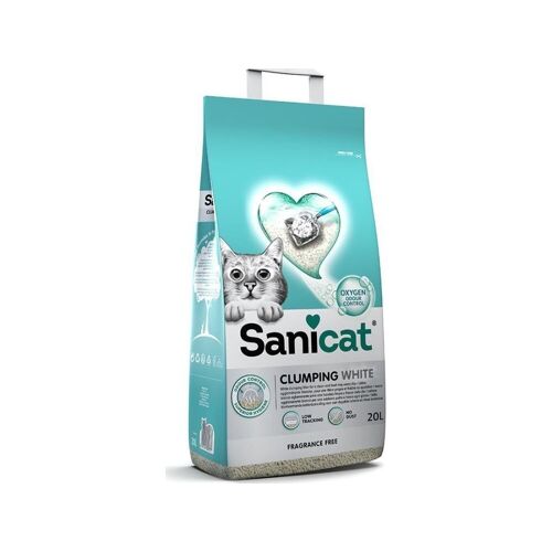 Sanicat Clumping White kissanpentu, kissanpentu, kissoille, bentoniitti, hajuton, 10L, klumpattava