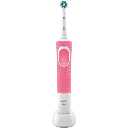 Oral-B Vitality 100 Hangable Box Aikuinen Pyörivä/värähtelevä hammasharja Valkoinen, Vaaleanpunainen