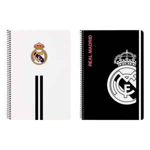 Real Madrid C.F. Rengasselkäinen Kirja Real Madrid C.F. M066 Musta Valkoinen A4