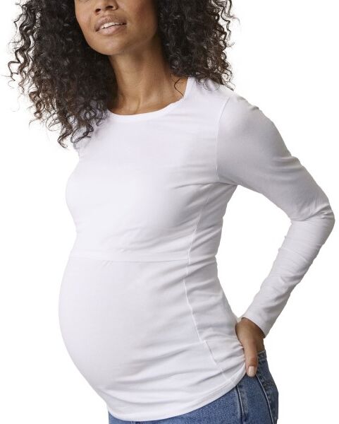 Boob Classic Long Sleeve Nursing Top - White  - Size: 1240 - Color: valkoinen Boob Classic Long Sleeve Nursing Top - White  - Size: 1240 - Color: valkoinen