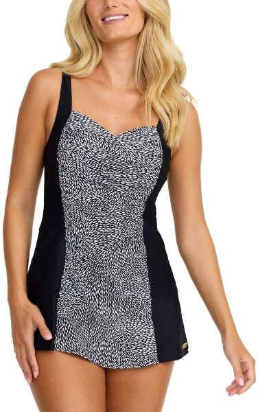 Damella Esther Basic Swimsuit Dress - Black/White  - Size: 32283 - Color: musta/valk Damella Esther Basic Swimsuit Dress - Black/White  - Size: 32283 - Color: musta/valk