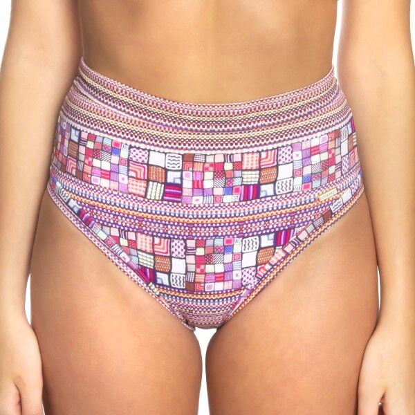 Sunseeker Criss Cross High Waisted Pant - Pink Pattern  - Size: S218200717120 - Color: vaal.pun.kuvio Sunseeker Criss Cross High Waisted Pant - Pink Pattern  - Size: S218200717120 - Color: vaal.pun.kuvio