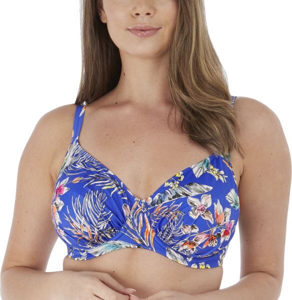 Fantasie Burano Uw Gathered Full Cup Bikini Top - Blue Pattern  - Size: FS7020 - Color: Sininen kuvioi Fantasie Burano Uw Gathered Full Cup Bikini Top - Blue Pattern  - Size: FS7020 - Color: Sininen kuvioi