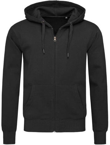 Stedman Active Hooded Sweatjacket For Men - Black  - Size: ST5610 - Color: musta