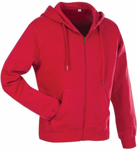 Stedman Active Hooded Sweatjacket For Men - Red  - Size: ST5610 - Color: punainen Stedman Active Hooded Sweatjacket For Men - Red  - Size: ST5610 - Color: punainen