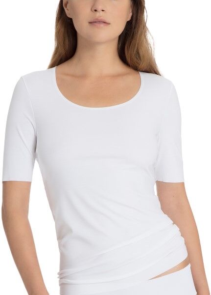 Calida Natural Luxe Short Sleeved Top - White  - Size: 14390 - Color: valkoinen Calida Natural Luxe Short Sleeved Top - White  - Size: 14390 - Color: valkoinen