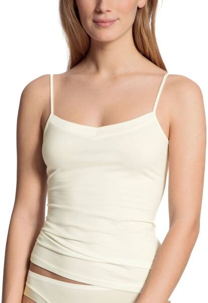 Calida Cate Satin Spagetti Top - White * Kampanja *  - Size: 10258 - Color: valkoinen