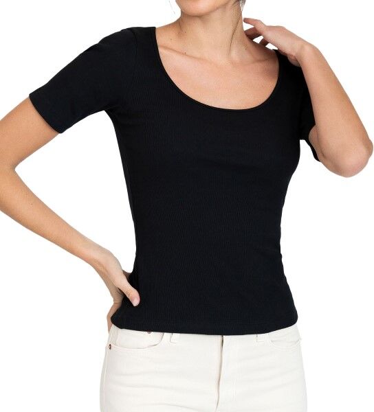 Bread & Boxers Bread and Boxers T-Shirt Ribbed By Biderman - Black  - Size: 633302 - Color: musta Bread & Boxers Bread and Boxers T-Shirt Ribbed By Biderman - Black  - Size: 633302 - Color: musta