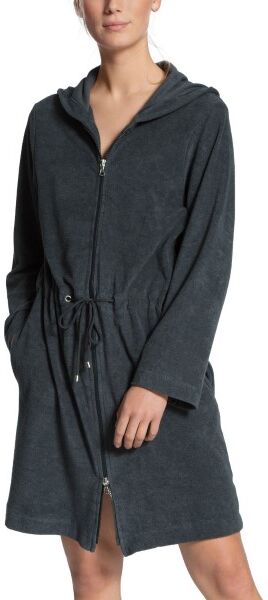 Calida Cosy Shower Bathrobe With Hood - Grey  - Size: 60337 - Color: harmaa