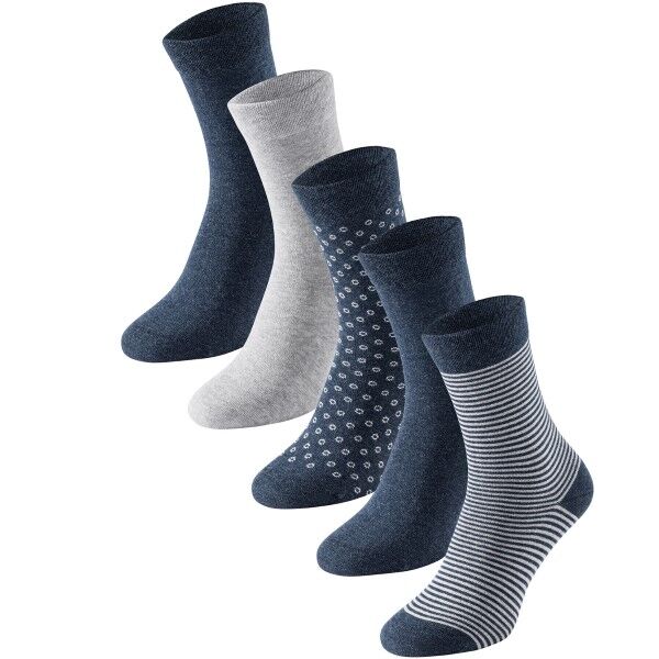 Schiesser 5 pakkaus Women Socks - Navy pattern  - Size: 173206 - Color: Merensininen kuviollinen