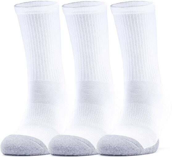 Under Armour 3 pakkaus HeatGear Crew Sock - White  - Size: 1346751 - Color: valkoinen Under Armour 3 pakkaus HeatGear Crew Sock - White  - Size: 1346751 - Color: valkoinen