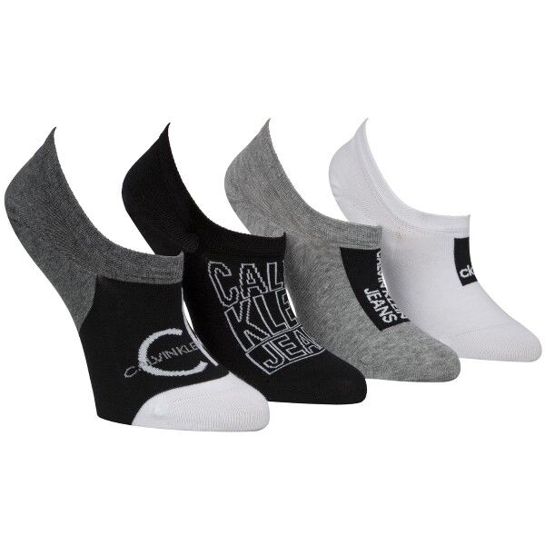 Calvin Klein 4 pakkaus Broadway Logo Sneaker Socks Gift Box - Black/Grey * Kampanja *  - Size: 100001913 - Color: musta/harm