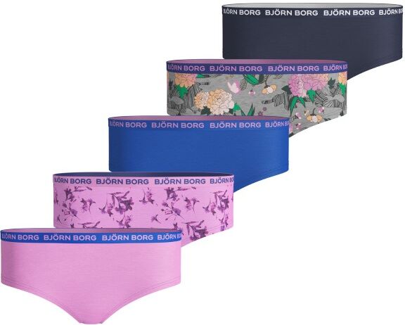 Björn Borg 5 pakkaus Cotton Stretch Hipster For Girls 215 - Pink Pattern  - Size: 2021-1181 - Color: vaal.pun.kuvio Björn Borg 5 pakkaus Cotton Stretch Hipster For Girls 215 - Pink Pattern  - Size: 2021-1181 - Color: vaal.pun.kuvio