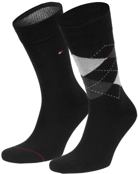 Tommy Hilfiger 2 pakkaus Men Sock Check - Black  - Size: 100001495 - Color: musta Tommy Hilfiger 2 pakkaus Men Sock Check - Black  - Size: 100001495 - Color: musta
