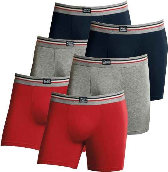 Jockey 6 pakkaus Cotton Stretch Boxer Trunk - Mixed * Kampanja *  - Size: 17301733 - Color: sekal.värejä