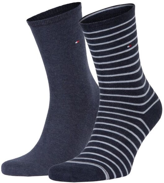 Tommy Hilfiger 2 pakkaus Classic Small Stripe Socks - Blue Striped  - Size: 100001494 - Color: Siniraitainen Tommy Hilfiger 2 pakkaus Classic Small Stripe Socks - Blue Striped  - Size: 100001494 - Color: Siniraitainen