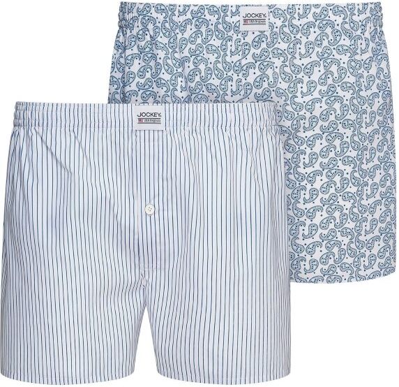 Jockey 2 pakkaus Woven Boxer Shorts 3XL-6XL - Blue/White  - Size: 315500 - Color: sin/valk Jockey 2 pakkaus Woven Boxer Shorts 3XL-6XL - Blue/White  - Size: 315500 - Color: sin/valk