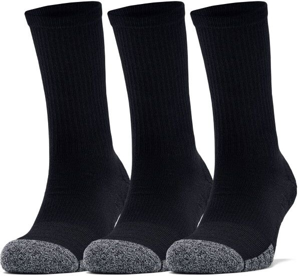 Under Armour 3 pakkaus HeatGear Crew Sock - Black  - Size: 1346751 - Color: musta