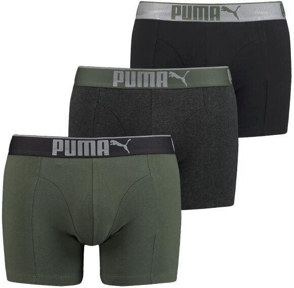 Puma 3 pakkaus Lifestyle Sueded Cotton Boxer - Black/Green  - Size: 100000896 - Color: musta/vihr Puma 3 pakkaus Lifestyle Sueded Cotton Boxer - Black/Green  - Size: 100000896 - Color: musta/vihr