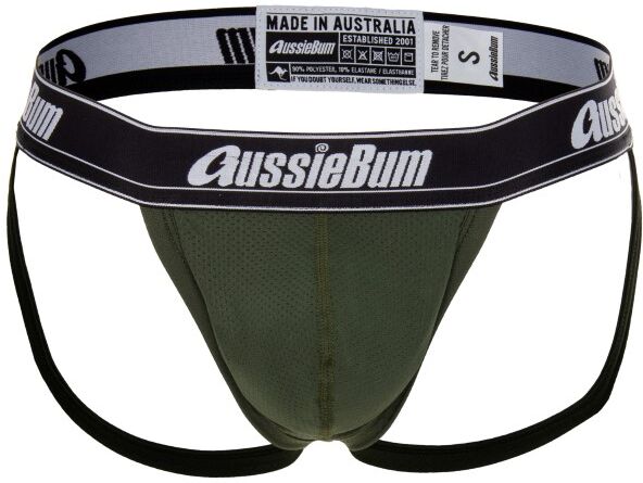 aussieBum WJ Air Jockstrap - Militarygreen  - Size: UWJAIR - Color: armeijanvihr.