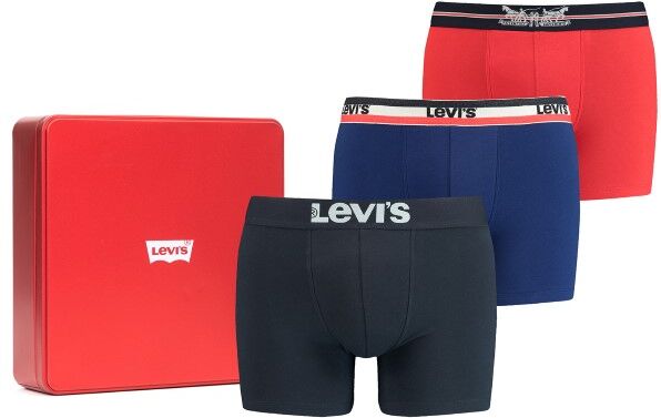 Levis 3 pakkaus Logo Cotton Boxer Giftbox - Mixed  - Size: 100000520 - Color: Multi-colour Levis 3 pakkaus Logo Cotton Boxer Giftbox - Mixed  - Size: 100000520 - Color: Multi-colour
