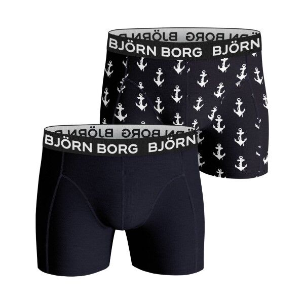 Björn Borg 2 pakkaus Cotton Stretch Shorts 2112 - Navy pattern  - Size: 2121-1040 - Color: Merensininen kuviollinen Björn Borg 2 pakkaus Cotton Stretch Shorts 2112 - Navy pattern  - Size: 2121-1040 - Color: Merensininen kuviollinen