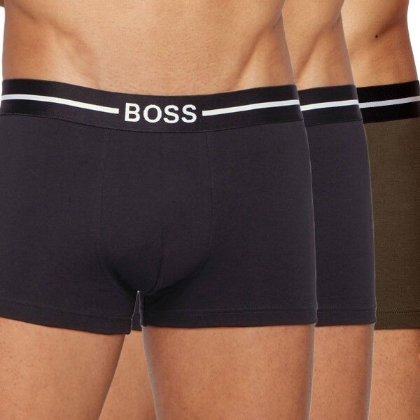 Hugo Boss BOSS Organic Cotton Trunk 3 pakkaus - Black/Green  - Size: 50451408 - Color: musta/vihr Hugo Boss BOSS Organic Cotton Trunk 3 pakkaus - Black/Green  - Size: 50451408 - Color: musta/vihr