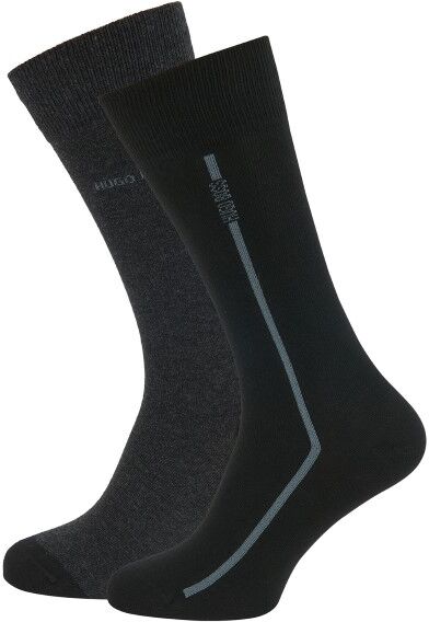 Hugo Boss BOSS Logo Line Sock 2 pakkaus - Black  - Size: 50406444 - Color: musta Hugo Boss BOSS Logo Line Sock 2 pakkaus - Black  - Size: 50406444 - Color: musta