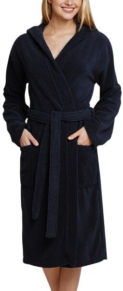 Schiesser Essentials Bathrobe With Hood - Navy-2  - Size: 128545 - Color: Merensininen Schiesser Essentials Bathrobe With Hood - Navy-2  - Size: 128545 - Color: Merensininen