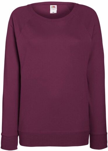 Fruit of the Loom Lady-Fit Light Raglan Sweat - Wine red  - Size: 62146 - Color: viininpun. Fruit of the Loom Lady-Fit Light Raglan Sweat - Wine red  - Size: 62146 - Color: viininpun.